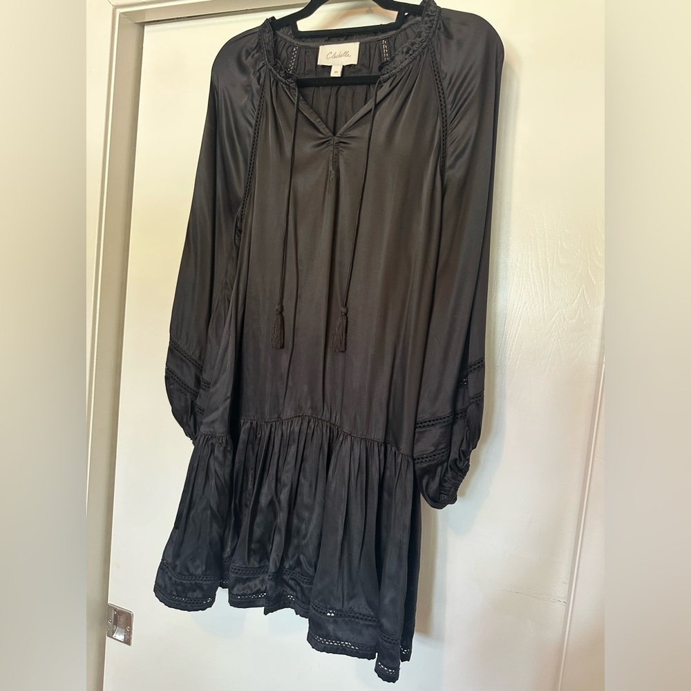 Cleobella Rose Mini Dress with Ruffled Drop Waist &Tassels, L/S, Size XS - Picture 15 of 15